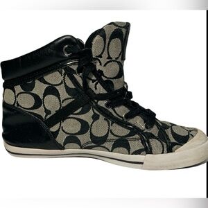 Y2K Vintage Coach Monochrome Signature High-Top Sneakers size 7 worn once